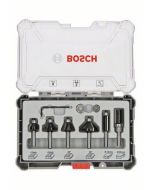 Zestaw frezów do wykańczania i wyrównywania, trzpień 8 mm, 6 szt. 6-piece Trim and Edging Router Bit Set. Bosch