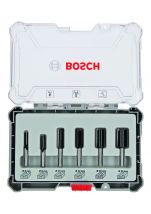 Zestaw frezów z prostym trzpieniem 6 mm, 6 szt. 6-piece Straight Router Bit Set. Bosch
