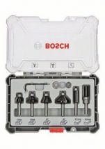 Zestaw frezów do wykańczania i wyrównywania, trzpień 8 mm, 6 szt. 6-piece Trim and Edging Router Bit Set. Bosch