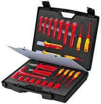 Standardowa walizka narzędziowa 26 części z narzędziami izolowanymi do prac przy urządzeniach i instalacjach elektrycznych Knipex 989912