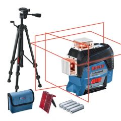 Laser liniowy GLL 3-80 C z 4 bateriami (AA), statywem Professional Bosch