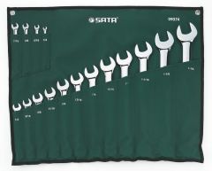 Zestaw 16 kluczy płasko – oczkowych calowych w saszetce - 09074 SATA