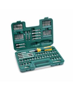 Zestaw bitów 1/4'' + rękojeść z grzechotką 80cz. Sata