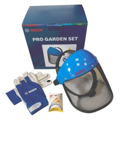 PRO GARDEN SET - Osłona siatkowa, 1 para rękawic kat2-9, stopery Bosch