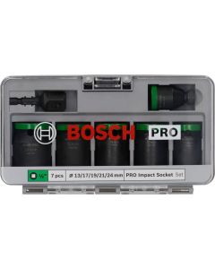 Zestaw Nasadek Pro Impact Socket Set Z Adapterem, 1/2", Standardowe, 7 Szt. Bosch