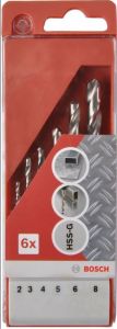 Zestaw 6 Wierteł HSS-G Do Metalu 2-8mm Bosch - 2609257060