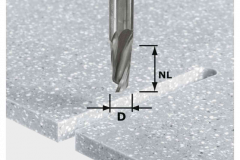 Frez spiralny do wpustów, HW z trzpieniem 12 mm HW D12/27 ss S12 Festool