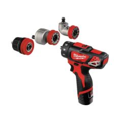 Wiertarko-wkrętarka z wymiennym uchwytem i 2 nasadkami (2 x 2.0 Ah) M12BDDX SET-202C M12™ Milwaukee