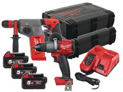 Zestaw M18FPP2AC-503X młotowiertarka, wkrętarka + 3 akumulatory i ładowarka w walizkach 4933464901
