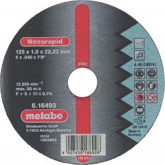 Tarcza tnąca Novorapid Inox 125x1,0 mm do stali nierdzewnej Metabo - 616493000