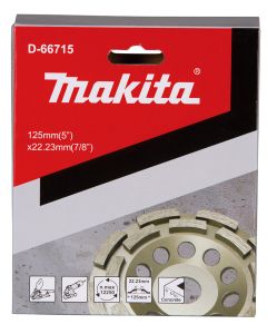 Tarcza diamentowa do szlifowania betonu na sucho, segment podwójny, 125 x 22,23 mm Makita