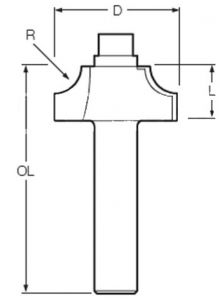 Frez profil wklęsły 8 mm r=3 22x10 mm Makita