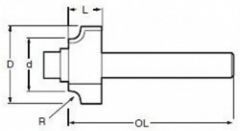 Frez profil wklęsły 6 mm r=3 20,7x9 mm Makita