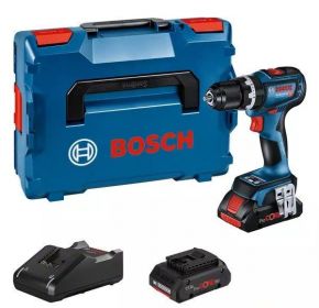 Bosch Wiertarka akumulatorowa GSB 18V-90 C + 2x GBA 18V 4.0 Ah + GAL 18V-40 + L-BOXX 136 - 06019K6104
