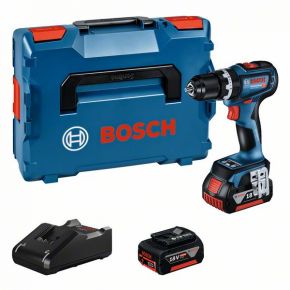 Bosch Wiertarka Akumulatorowa GSB 18V-90 C + 2xGBA 18V 5.0 Ah + GAL 18V-40 + L-BOXX 136 - 06019K6106