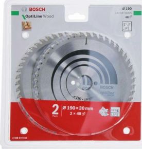 Bosch 2x Tarcza pilarska Optiline Wood 190x30x2.6 - 2608644651