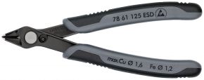 Szczypce tnące Electronic Super Knips® ESD czernione 125 mm SB Knipex